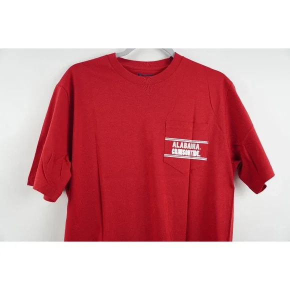 Champion Alabama Crimson Tide Shirt Short Sleeve Pocket Tee Red Size Medium - Picture 2 of 6